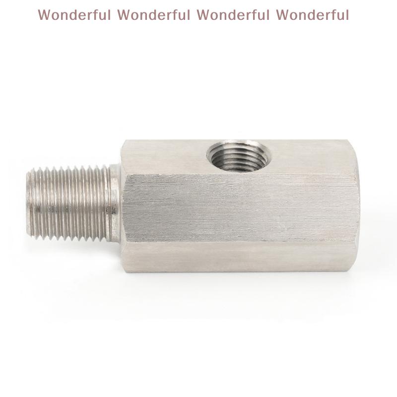 Oil Pressure Sensor Connector Feed Line Gauge Tee Adapter Oil Pressure Sensor Tee 1/8"NPT Female To M12 M10 M14 1/8NPT 1/4NPT