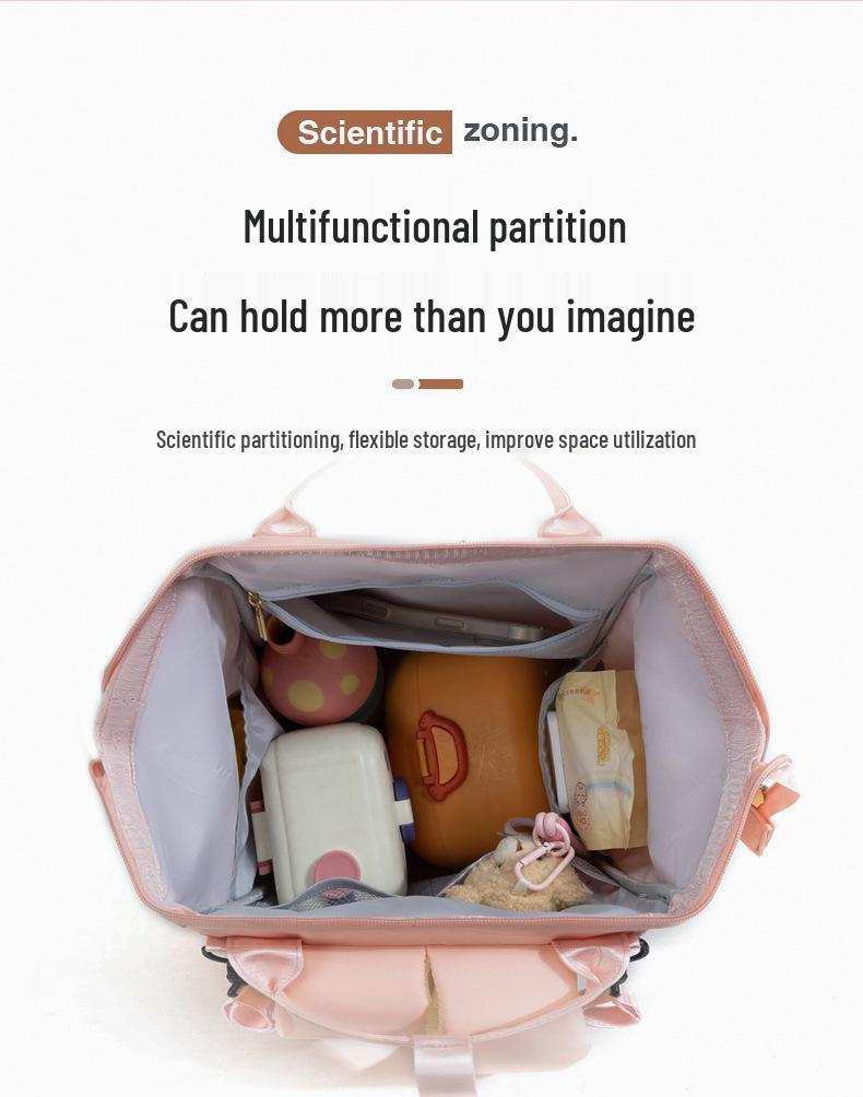 Colorful Double Shoulder Mummy Bag – Large Capacity Diaper Backpack for Mom and Baby