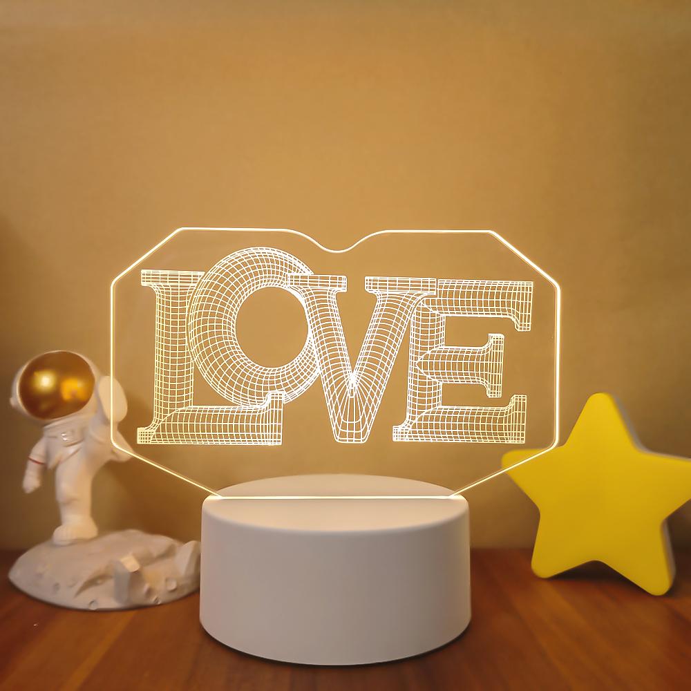 SOLOLANDOR 3D LED Lamp Creative 3D LED Night Lights Novelty Illusion Night Lamp 3D Illusion Table Lamp For Home Decorative Light