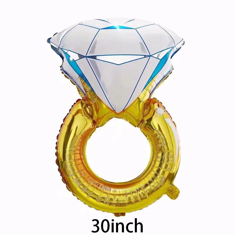 Diamond Ring Balloon Valentine's Day Proposal Balloon Wedding Room Decoration Diamond Ring Aluminum Film  Balloon
