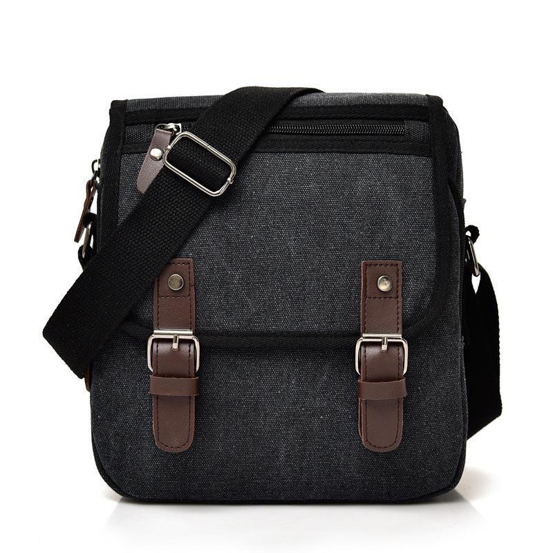Vintage Men's Canvas Shoulder Bag D7121 - Trendy Casual Fashion for Business and Everyday Use