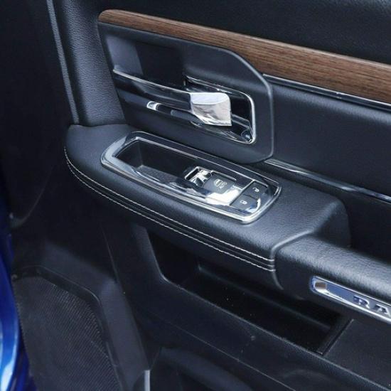 4pcs Chrome Window Lift Switch Trim Cover for Dodge Charger&Durango& RAM 10-17