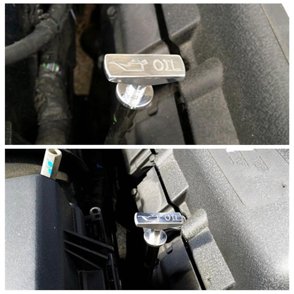 Engine Oil Level Dipstick Gauge with Ergonomic Pull Handle Comfortable Grip for Auto Maintenance and DIYer Enthusiasts