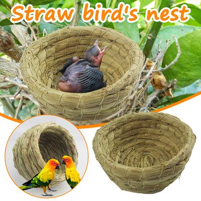 Straw Budgie Bird Nests Bowl-Shaped Gourd-Shaped Straw Nests Bird Hatching