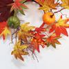 Maples Leaves Candle Wreath Fall Wreath for Window Farmhouse Thanksgiving Day
