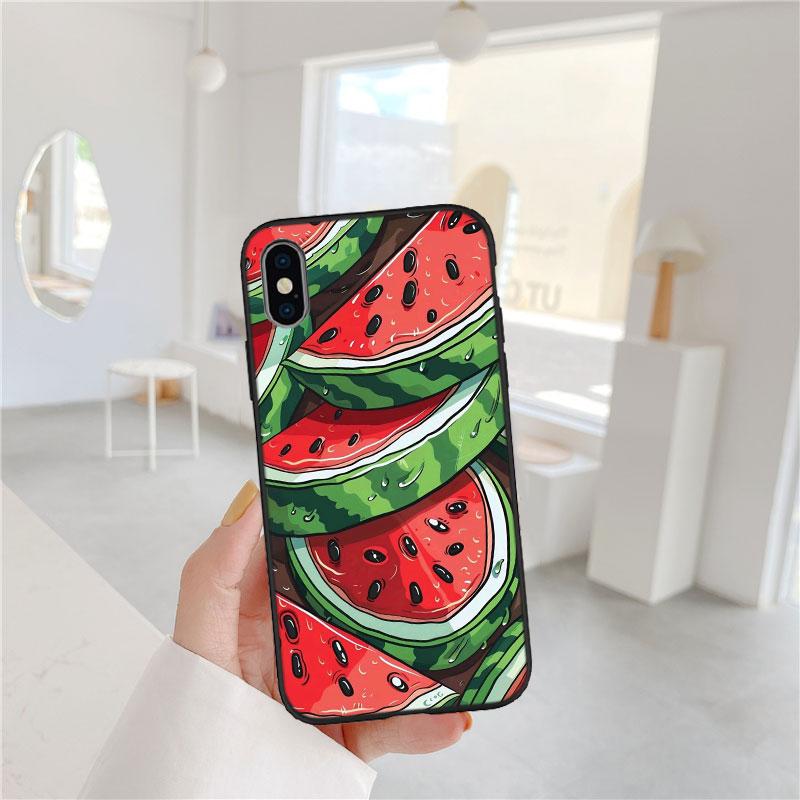 LO21 Étui Cartoon Fruit Pastèque pour Samsung A11 A12 A13 A15 A52S A53 A55 A56 A70 A71 A72 A73 F06 F16 F56 S10 Plus S10e