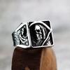 European and American Retro Stainless Steel Punk Ring Solid Halloween Grim Reaper Skull Ring