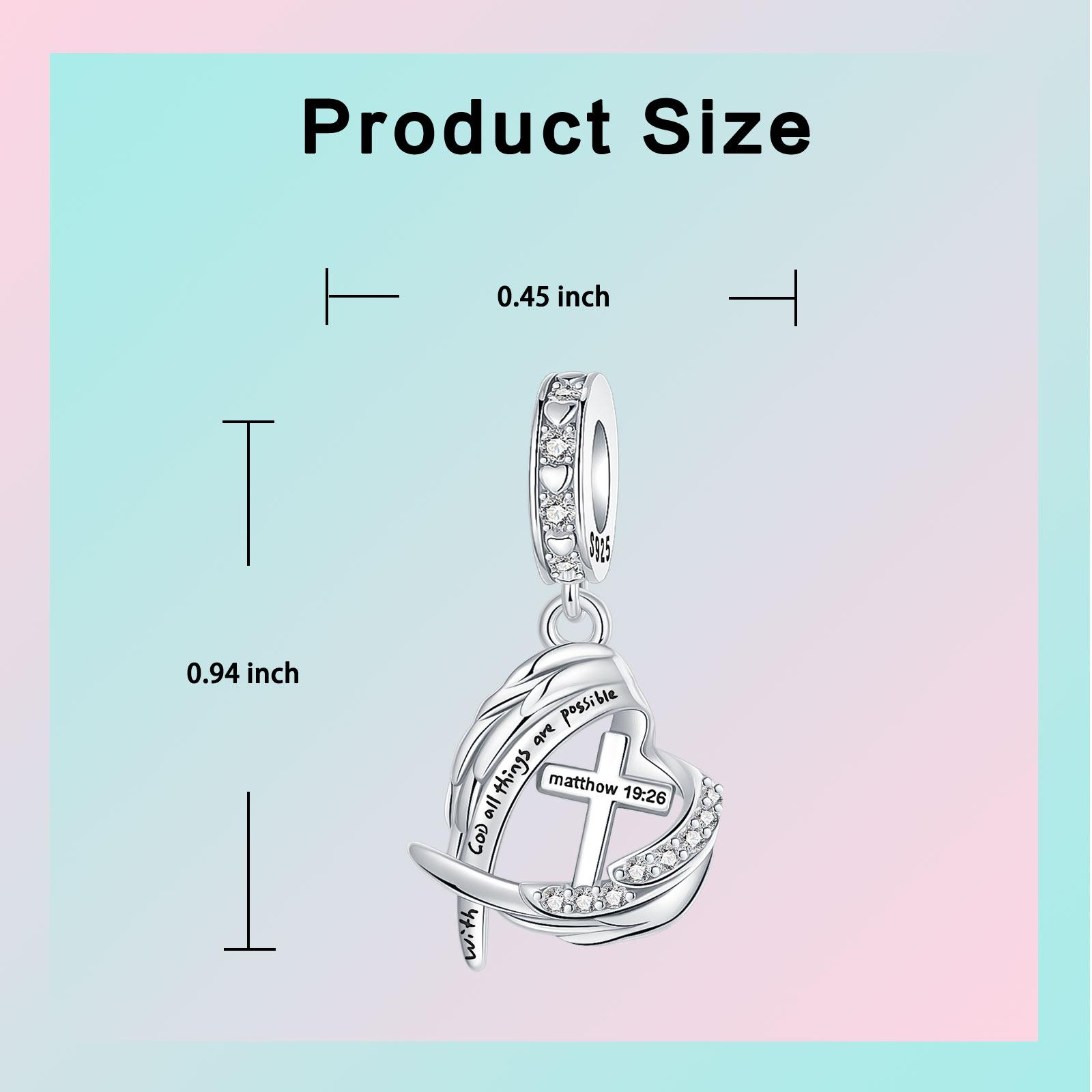 

Шармы Крест Крыло Библия Желание Бог Все Возможно Висячие Подвески Подходят для Браслета-Браслета Ожерелья DIY Ювелирные Изделия