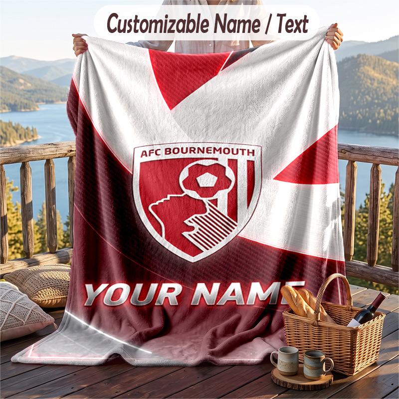 Coperta di Flanella Stampa Calcio Brentford Testo Nome Personalizzato Morbido Plaid per Divano Letto