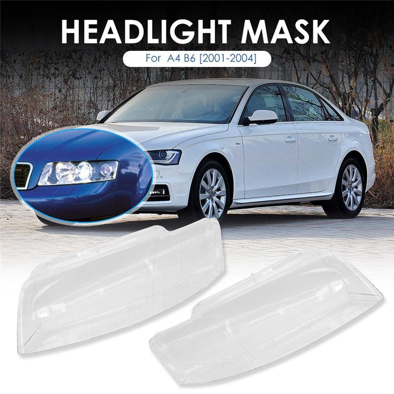 1Pair Car Headlight Shade Transparent Lampshade Headlight Cover (LH+RH) 8E0941029C 8E0941029D For  A4 Accessories-M53K