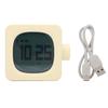 Vintage Cube Smart Alarm Clock with Night Light Rotating Switch Rechargeable Bedside Alarm Clock