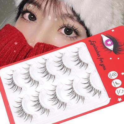 Comic Barbie Eyelashes Transparent Stem Simulation Natural 5 Pairs Of False Eyelashes Daily Makeup Party Eyelashes
