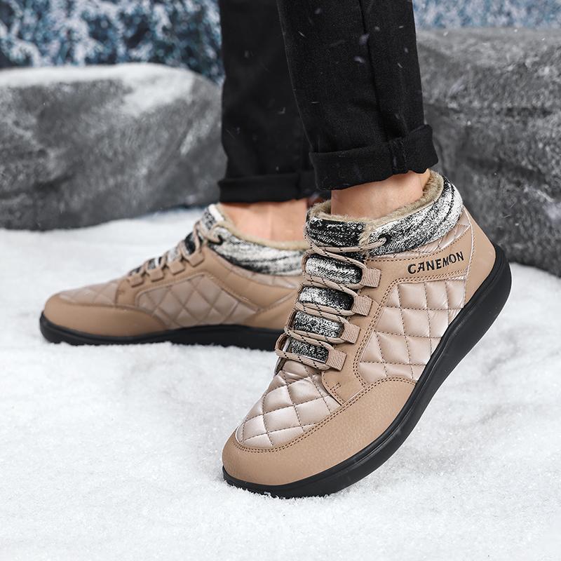 TUINANLE Winter Thick Bottom Plush Fur Snow shoes Warm Cotton Shoes Women's Casual Lace Up Keep Warm sneakers