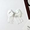 Korean Women's Lace Bow Tie Brooch Heart Shape Rhinestone Pendant Lolita Suit Skirt Accessories Pin Clips Handmade Jewelry Gift