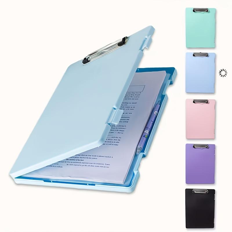 Clipboards with Storage, Plastic Storage Clipboard with Low Profile Clip, Binder Clipboard Folder Side-Opening,Office Supplies