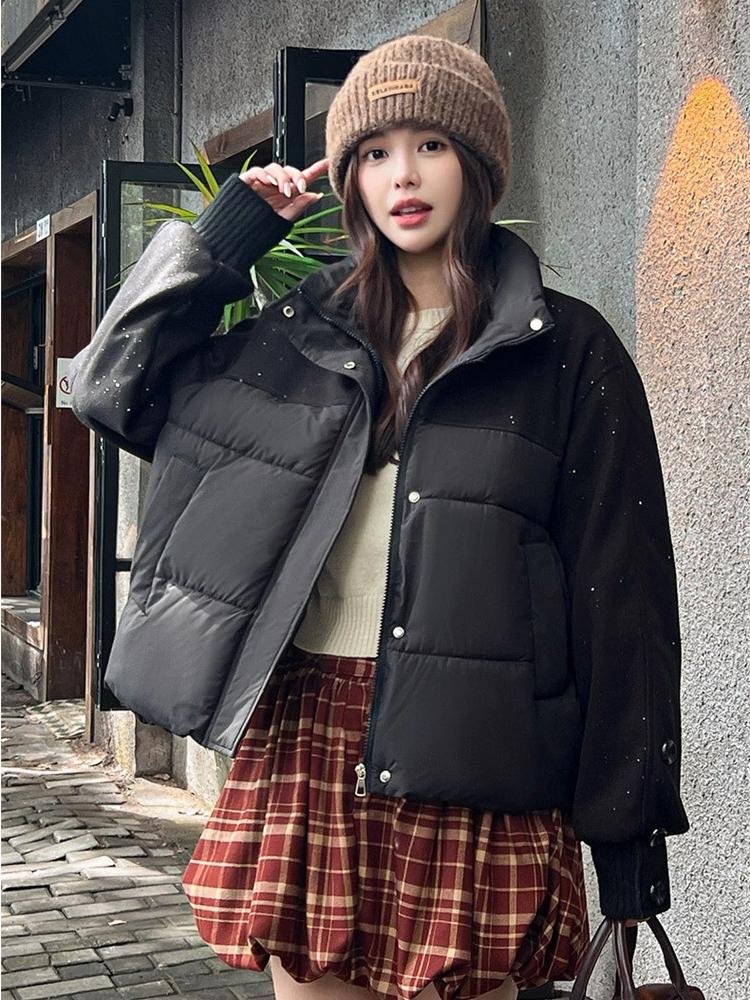Short Stitching Thick Warm Top Winter Jacket