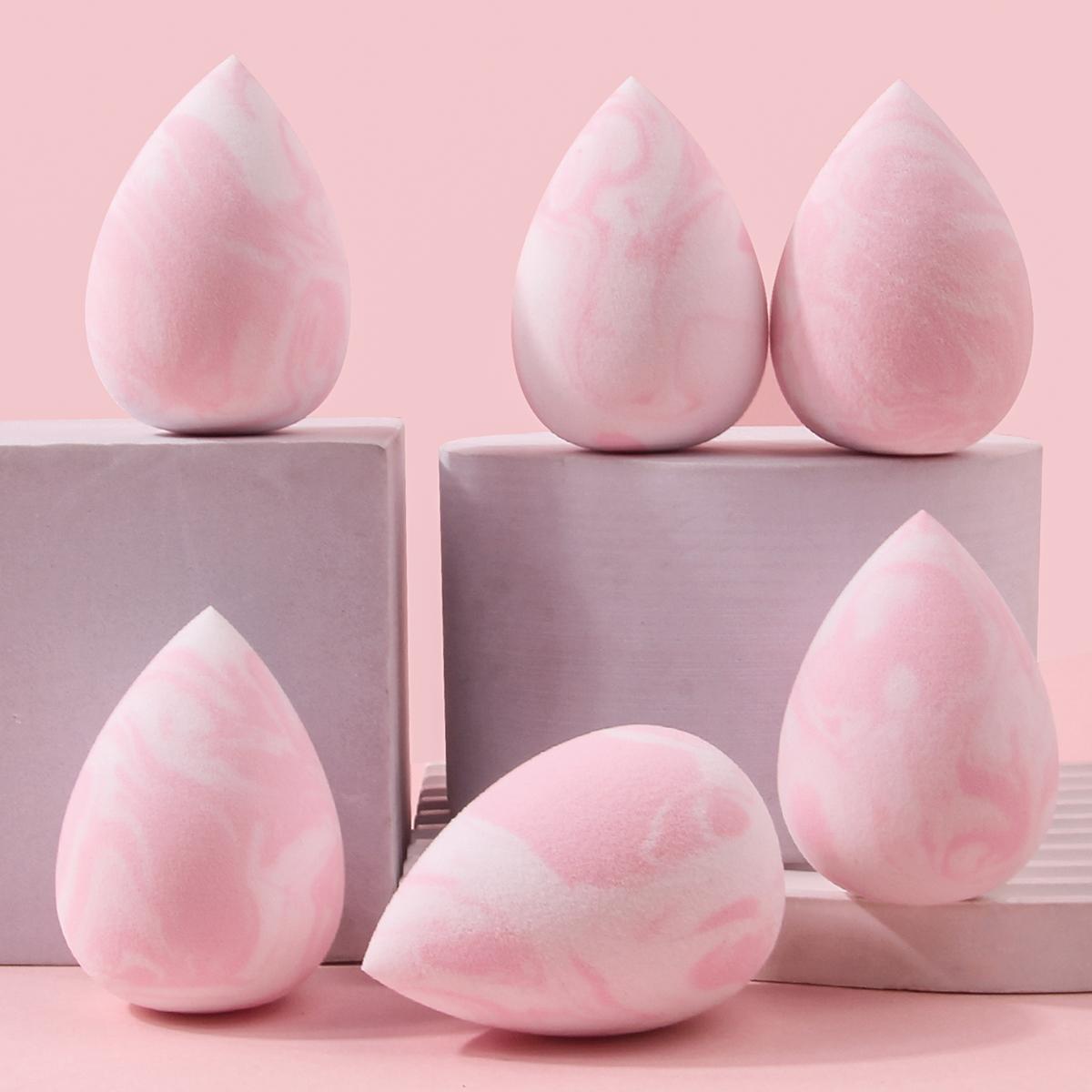 6PCS High Appearance level beauty egg Sponge Powder Puff set, dry and wet dual-purpose water drop Powder puff sponge egg