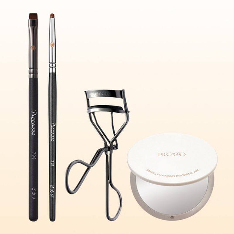 

Piccasso Eye Detail Brush Duo (798+315) 798+315+Eyelash Curler Black+Dual Mirror Round