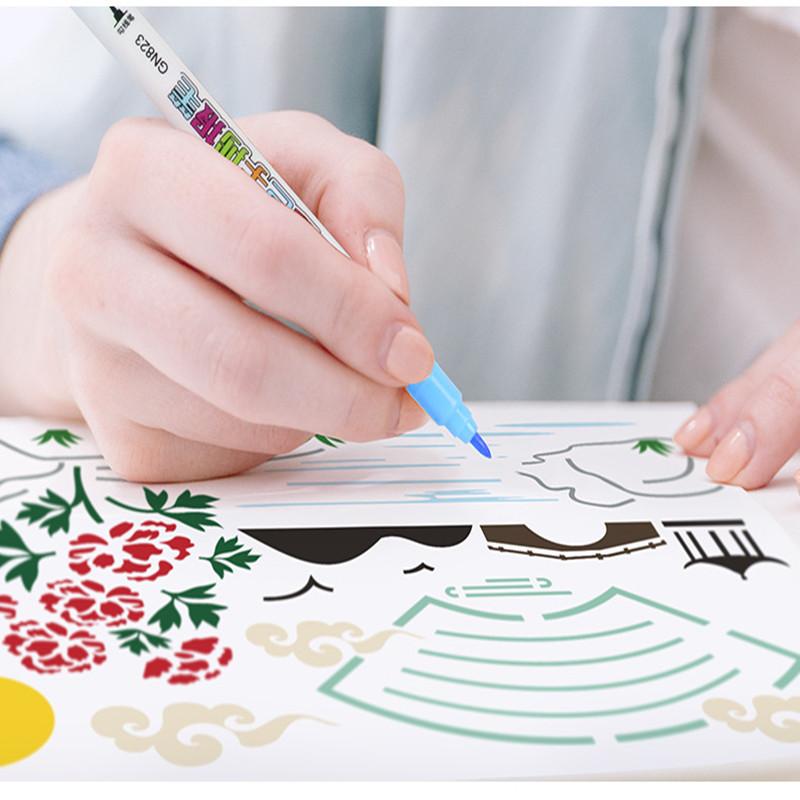 8 Pcs Children Landscape Painting DIY Drawing Stencils Hollow Board Set for Kids Plastic Painting Template