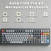 AULA F108 Pro V2 Tri-Mode Wireless Gaming Keyboard 8KHz Polling Rate 100% Layout RGB Backlit Hot-swap 10000mAh Gasket Structure
