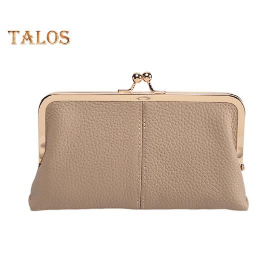 Женский клатч-кошелек, винтажный клатч с замком-поцелуем, дорожный кошелек из натуральной кожи с отделениями для нескольких карт, держатель для карт для свиданий, вечеринок, шопинга хаки