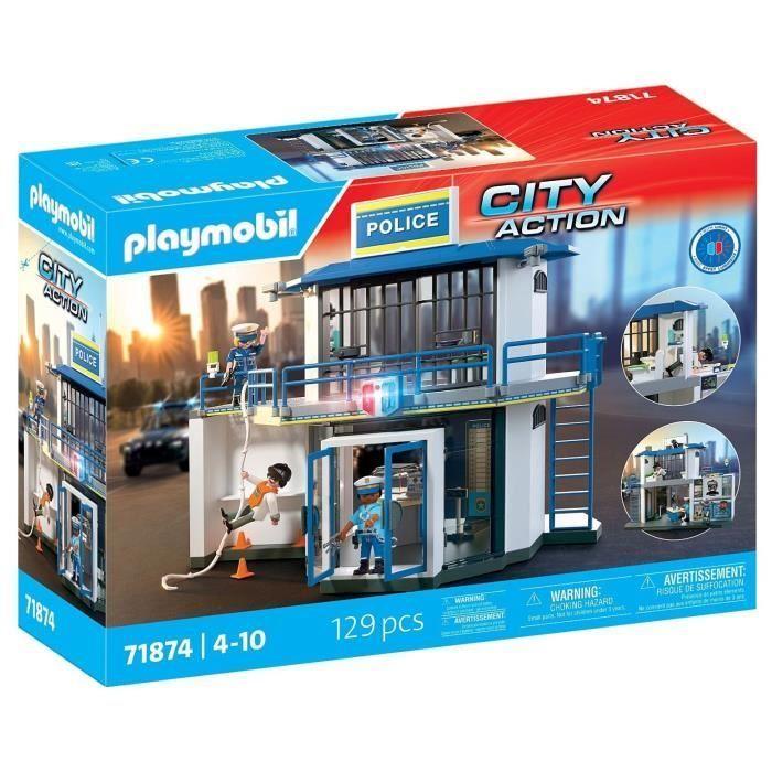 Playmobil 71874 Poste de police avec salle de recherches, Les policiers, City Action, 129 pièces, dès 4 ans