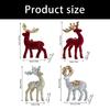 Plastic Flocking Reindeer Figurine with Sequined Ornament Festives Christmas Tabletop and Windowsill Decoration Gift
