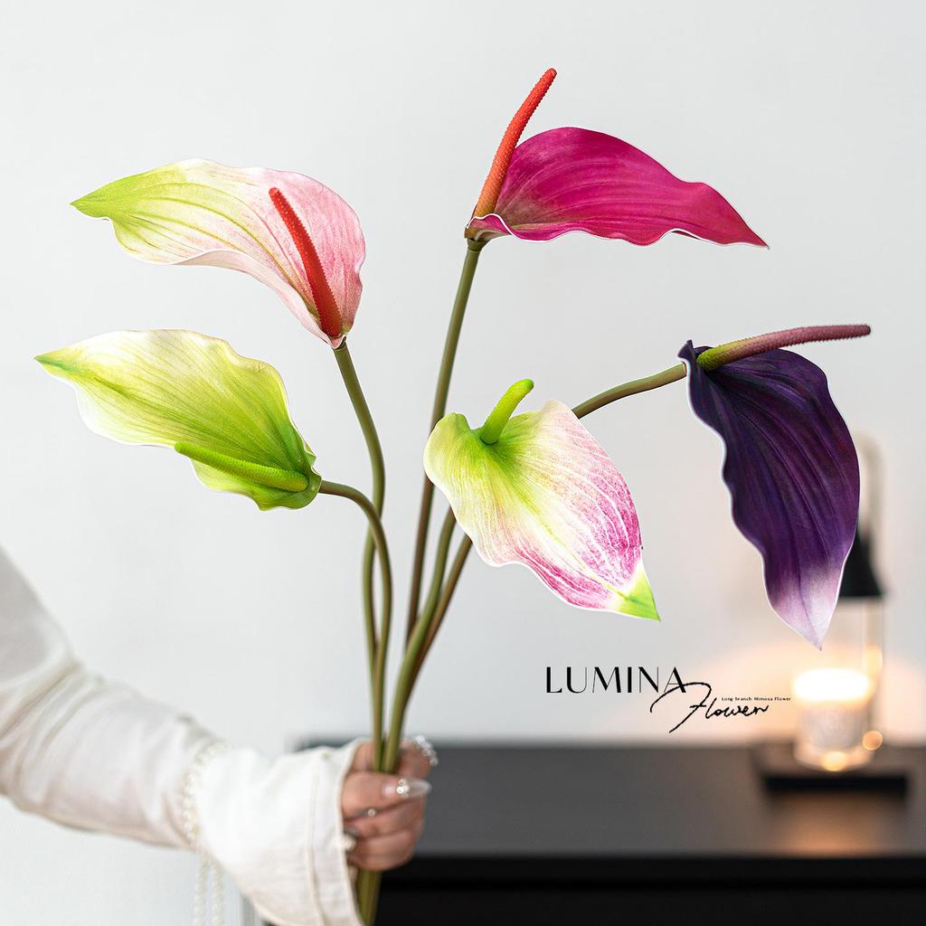 High-End Lumina Anthurium & Calla Lily Artificial Flowers for Home Decor