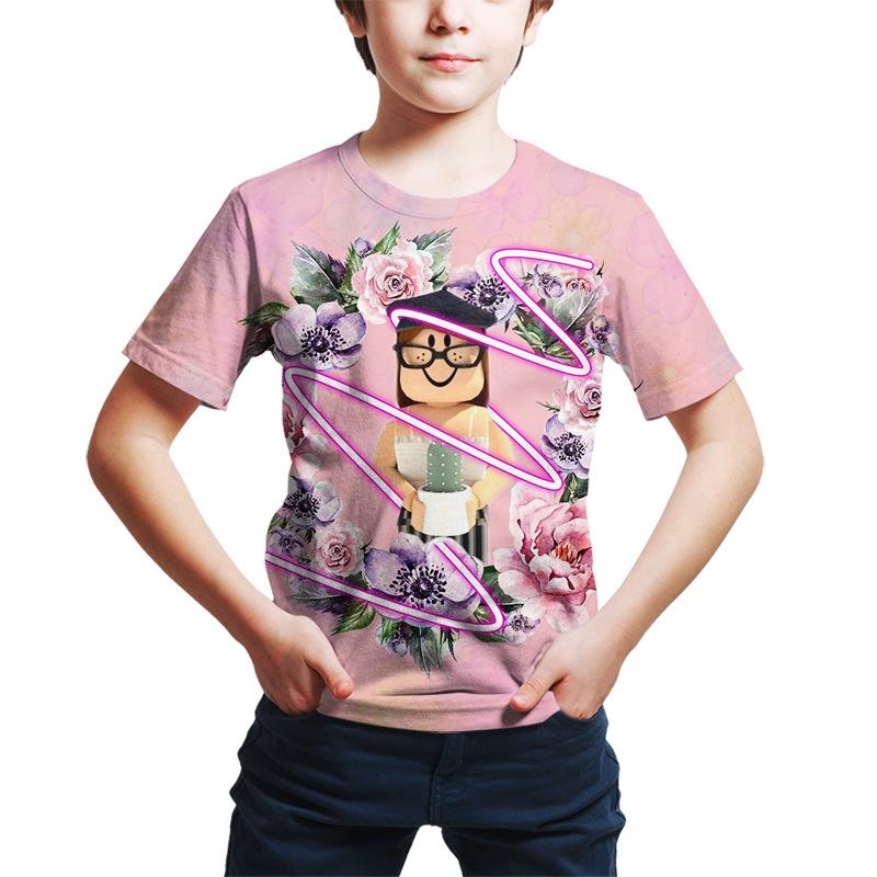 Kids T Shirts Cartoon  3D Digital Printing Cute Bo'y's and Girl's Children's Clothing Trend Breathable Crew Neck T-shirt Boy's T-shirt Urban
