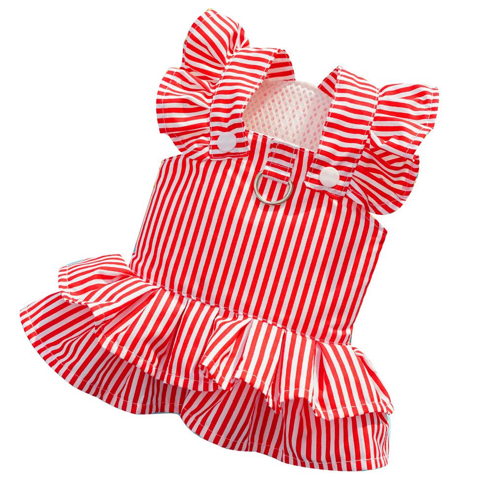 Princess style dog clothes striped cat strap skirt cat dress sub teddy pet clothing dog supplies magic fight