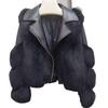 Women's Lapel Spliced Faux Fox Fur Coat - European & American Style