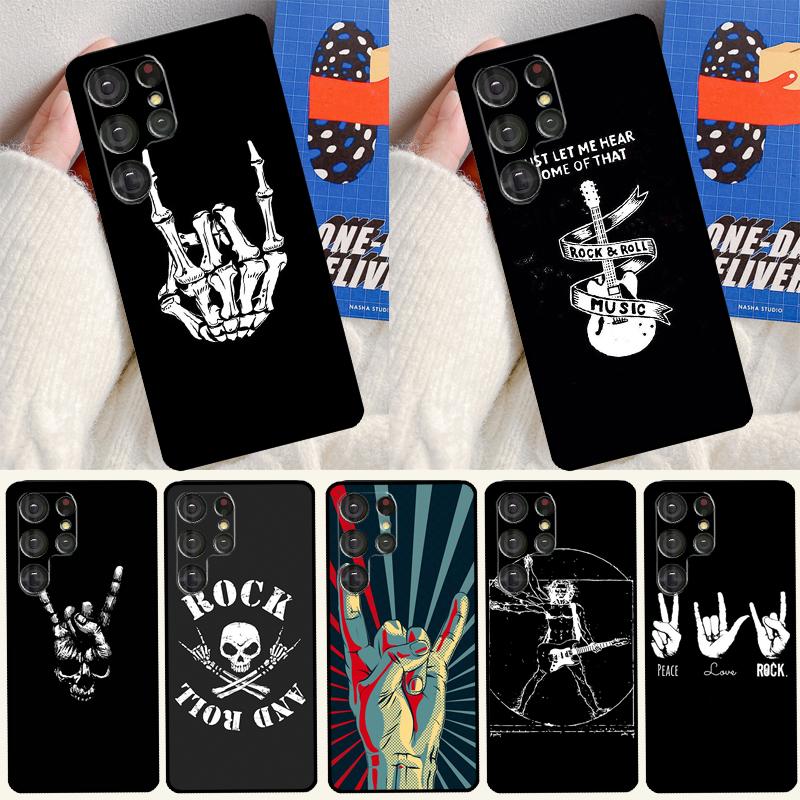 Rock Roll Skull Soft Case For Samsung Galaxy S24 Ultra S9 S10 S20 S22 S21 Plus S23 FE S25 Ultra Funda Cover