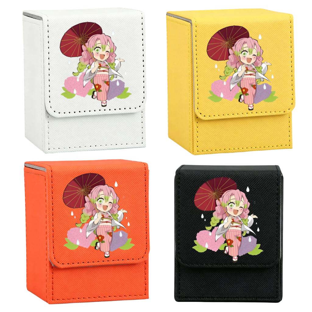 Anime Demon Slayer Card Case Kamado Tanjiro Nezuko Tsuyuri Agatsuma Zenitsu Self Made Leather Game Collection Card Storage Box