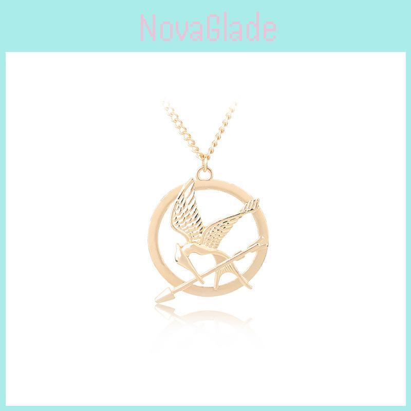 Stylish Gold Alloy Mockingjay Necklace Trendy Geometric Bird Pendant Spring 2022