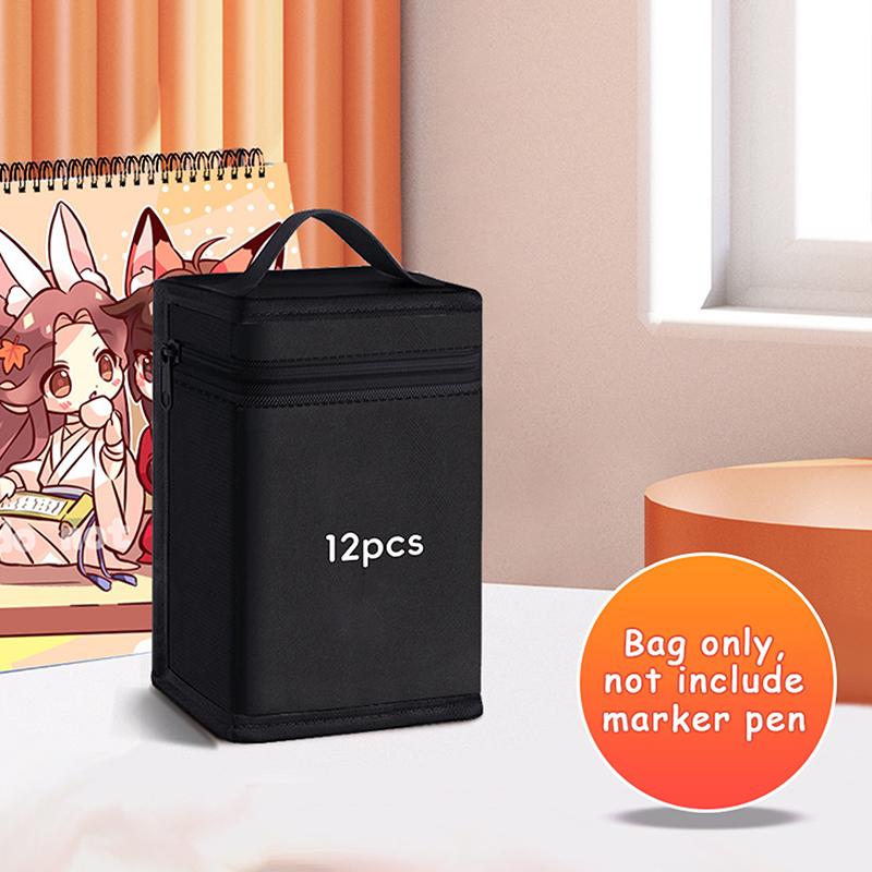 Fixy Pero Černá Úložná Taška Masivní Velká Kapacita Zip Plátěná Taška na Tužky Akvarelové Pero Kancelářská Taška Přenosná