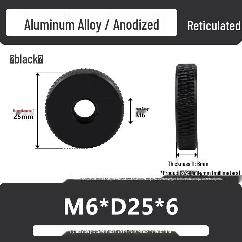Aluminum Alloy Hand-Tightened Knurled Nut Adjustment Lock Gauge M3-M8