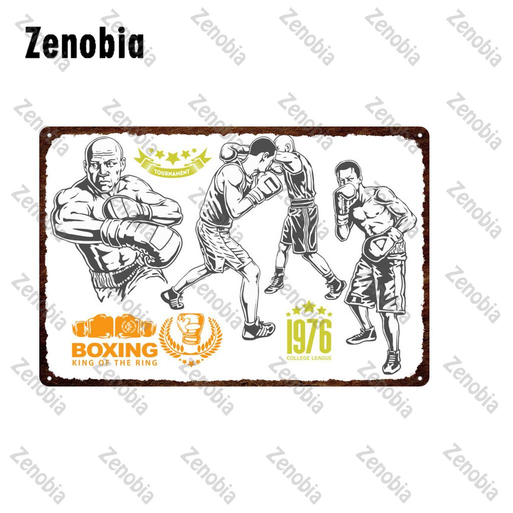 Metal Sign Mma Mixed Martial Arts Fight Club Metal Poster Tin Signs Vintage Plaque Decorative Plate Boxing Ring Club Gym Decor