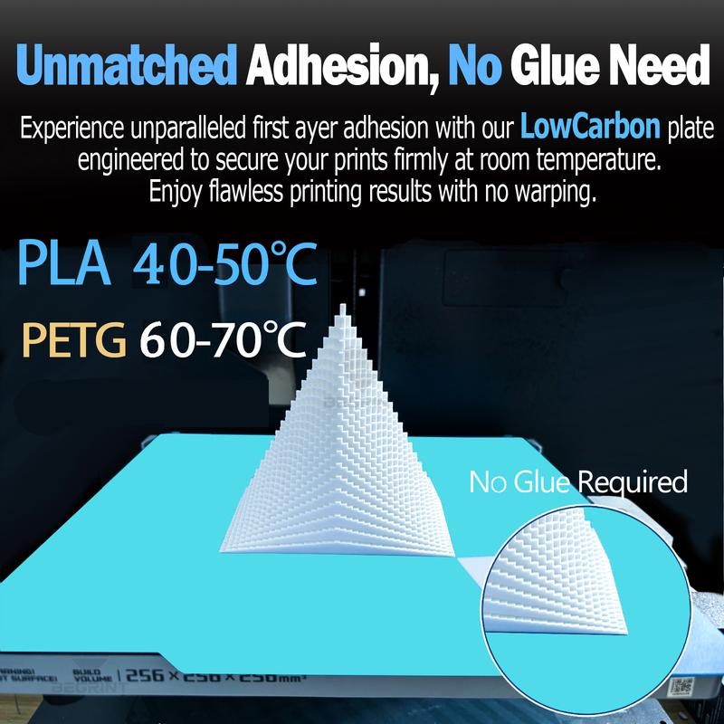 Glacier Cool Plate P2S Build Plate 257x257mm Double Sided Heated Bed Build Plate For Bambu Lab P1P P1S A1 X1 X1C X1E 3D Printers