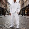 Men's 2 Piece Casual Outfit Set with Sweatshirt and Elastic Waist Cargo Jogger Pants for Outdoor Sports