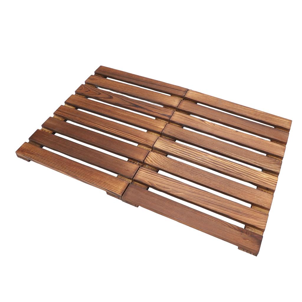 Bath Mat Foldable Wood Shower Mat Anti Slip Bathroom Mat Versatile for Indoor Outdoor Use Floor Mat for Spa Sauna Pool