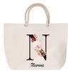 Beach Bag - PLANETEE - Nesrine - Rope Handle - Flower Letter - Large Size