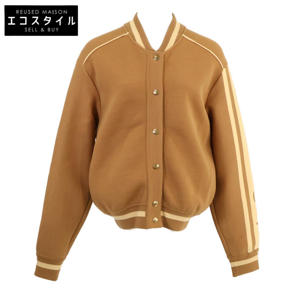 Louis Vuitton 2022 3D Bag Logo Knit Blouson Jacket S BrownUsed