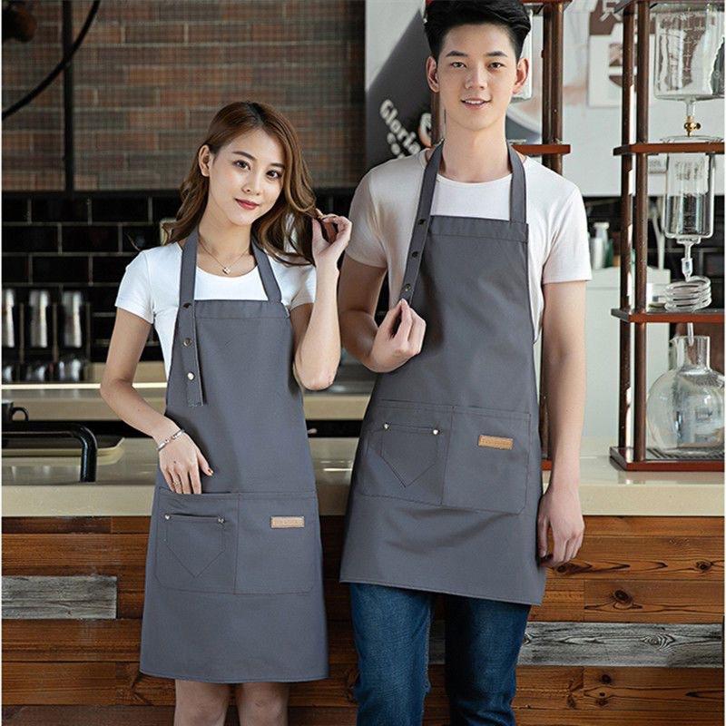 Heavy-duty Wear-resistant Kitchen Apron: Trendy Workwear for Nail/Café/Milk Tea Shop, Unisex, Perfect for Photography