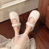 Mao Mao shoes female winter new fairy wind velvet warm cotton shoes flat Mary Jane Doudou shoes