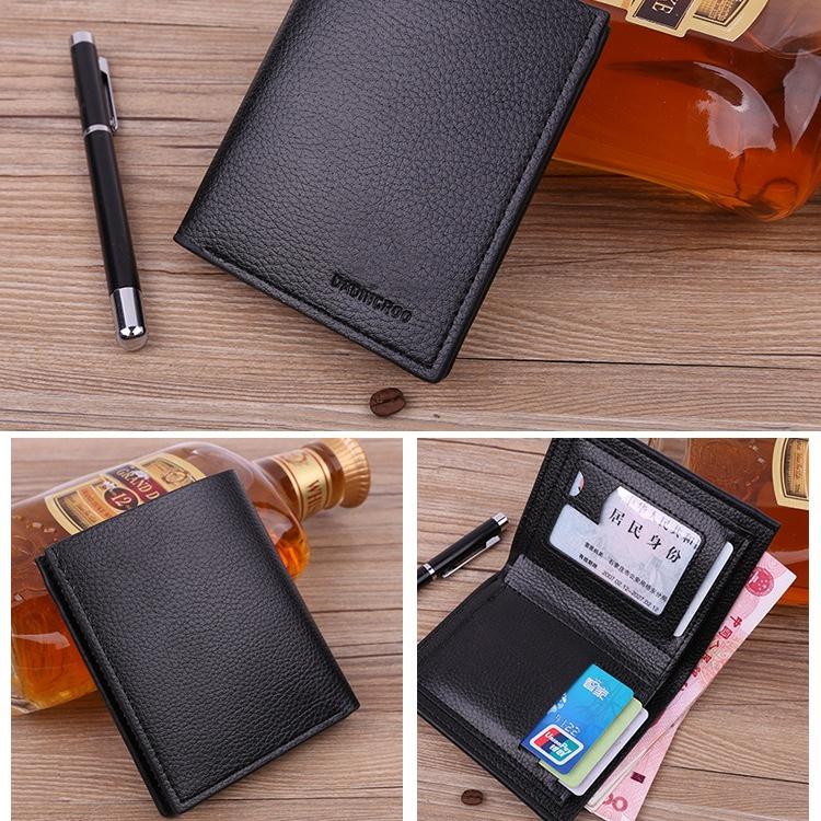 Men Soft PU Leather Wallet Short Bifold Wallet Large Capacity Card Holder Coin Pocket Business Purse