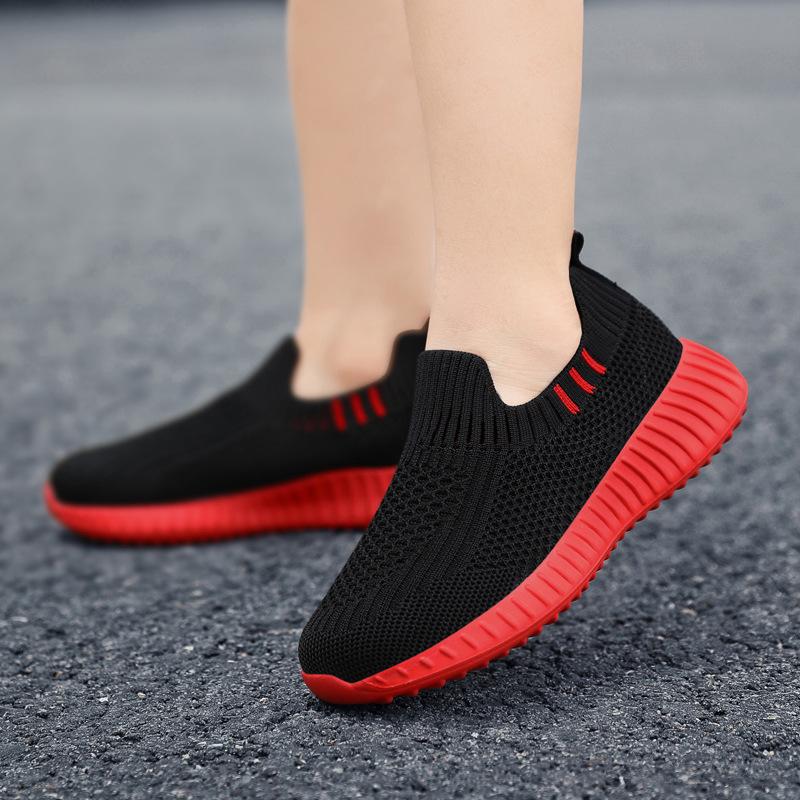 Children's Sports Shoes New Breathable and Lightweight Flying Woven Noodles One Pedal Foreign Trade Boys and Girls Primary School Students Leisure Cl