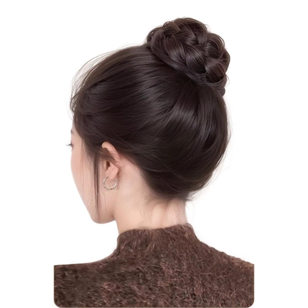 Fake Hair Flower Bun Head Wig Hair Extensions Claw Hair Bun Bridal Donut Chignon Women