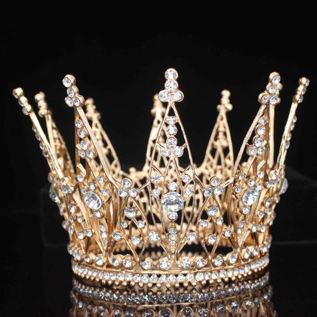 Rhinestone Tiara korona ślubna ślubna biżuteria do włosów akcesoria kobiety dziewczęta księżniczka pokaż stroik chluba królowa Diadem