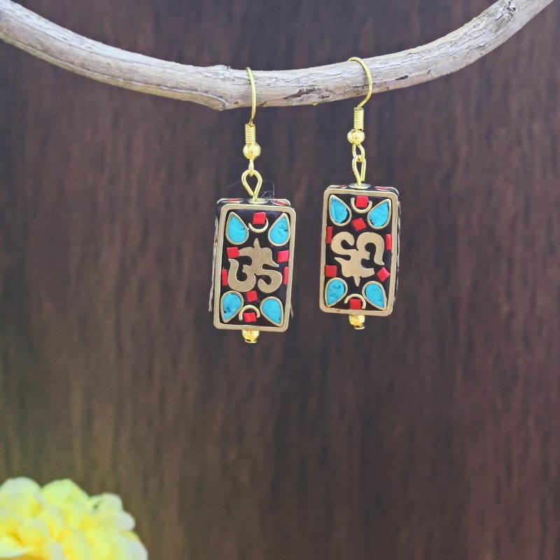 Tibetan Ethnic Style Elegant Long Dangle Earrings for Women