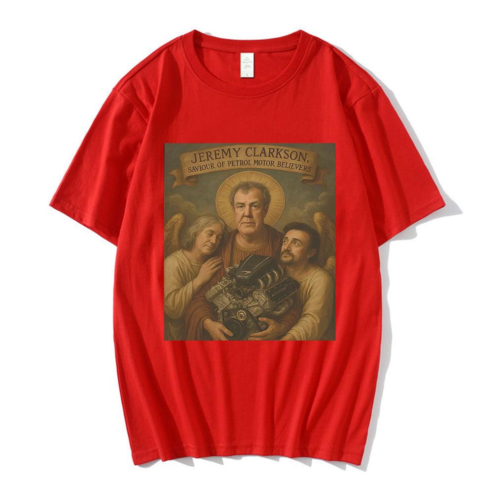 Jeremy Clarkson Protect Us From Electric Motors Graphic T-shirts Unisex Women Fashion Short Sleeves T Shirts Cotton Casual T-shirt S